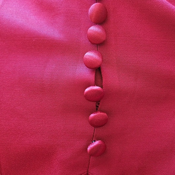 Danny & Nicole Red 1 Pc Dress Suit Size 6 Career, Church Suit Vintage 90s - Picture 5 of 15